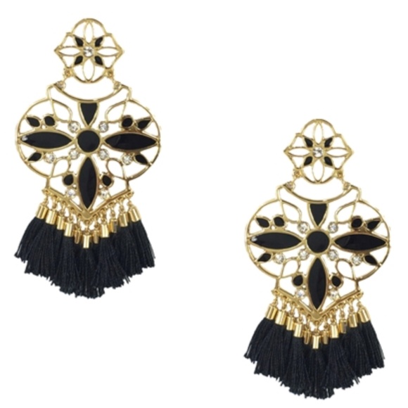 Moroccan Tile Statement Earrings - Picture 1 of 3